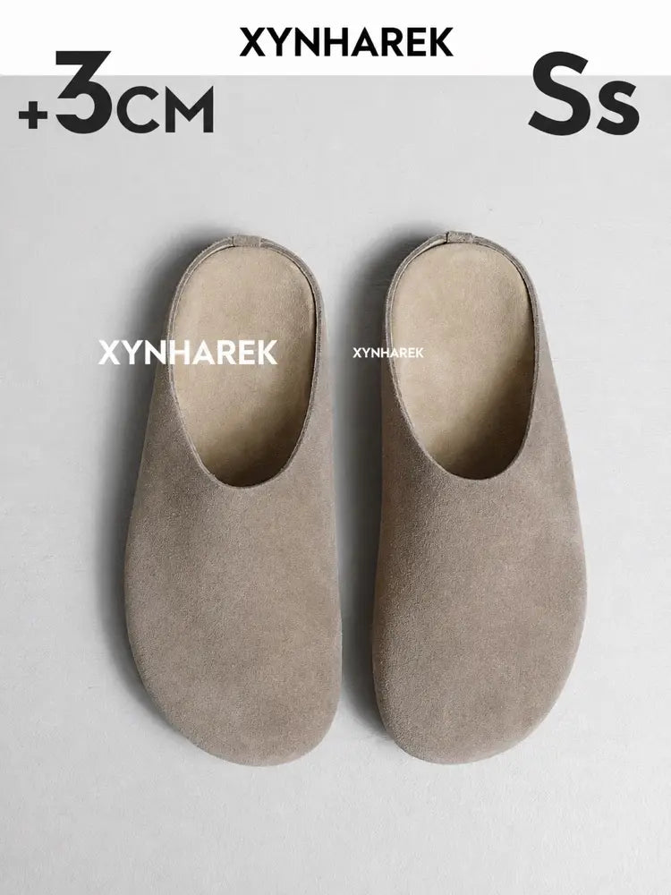 Clogs for Women, Clogs for Men, Genuine Leather Waterproof Suede Clogs, Unisex Slip On Slippers, Comfortable Wide Fit Shoes for Men, Closed Toe Casual Shoes for Women and Men