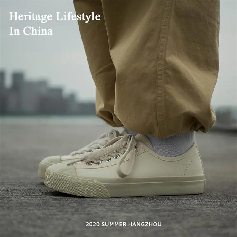 Women's 2026 New White High-Top Canvas Sneakers - Japanese Retro Casual Versatile Summer Shoes, Sneaker