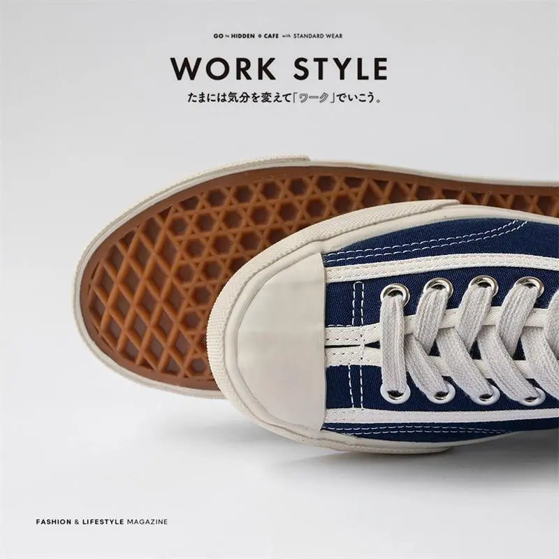 2026 new blue high-top summer shoes, Japanese-style retro casual board shoes, versatile women's canvas shoes