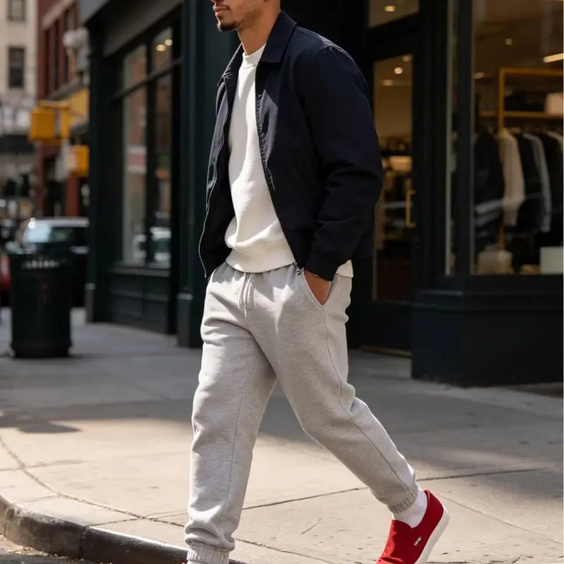 Men's Slip-On Canvas Loafers, Casual Sneakers with Rubber Sole, Lightweight Breathable Comfort, Classic Versatile Style, Red