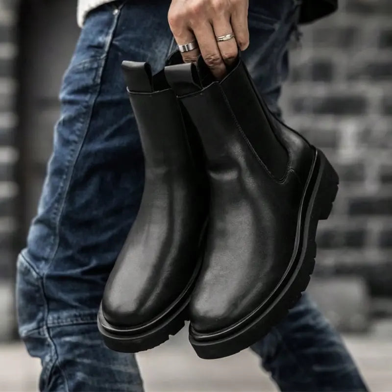 Men's Black Chelsea Boots - Comfortable Fit, Durable Sole, Footwear for Everyday Wear